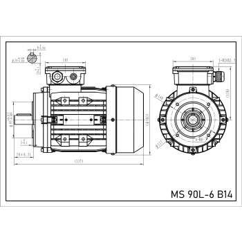 Silnik elektryczny 1,1kW 900 obr/min. 90 B14